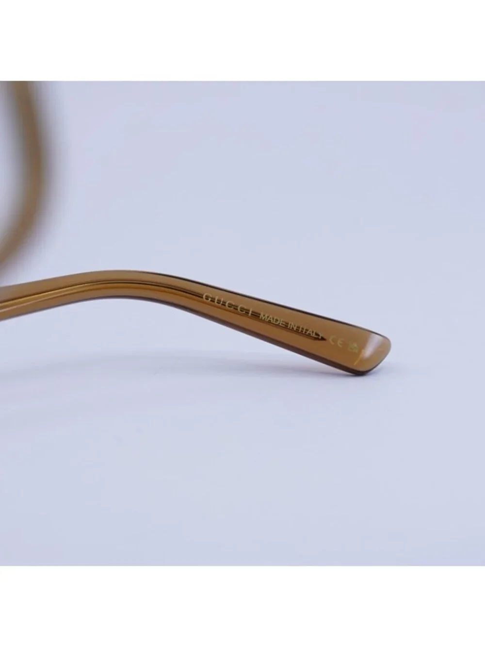 Gucci GG1446O 004 Eyeglasses Transparent Brown 56mm Rectangle Frame